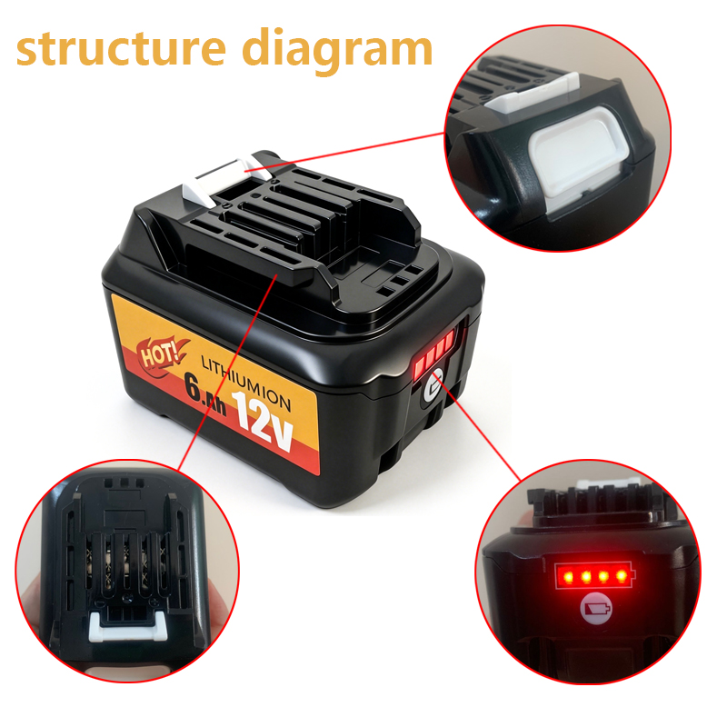 10.8V 12V 6A Rechargeable Repl - Makita Drill Hp1640 评论和价格