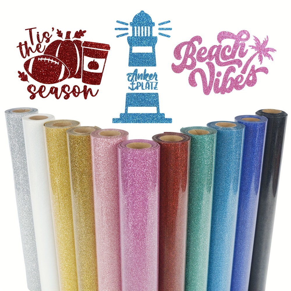 1 Pack, Glitter HTV Heat Trans - Heat Transfer Vinyl Roll 评论和价格