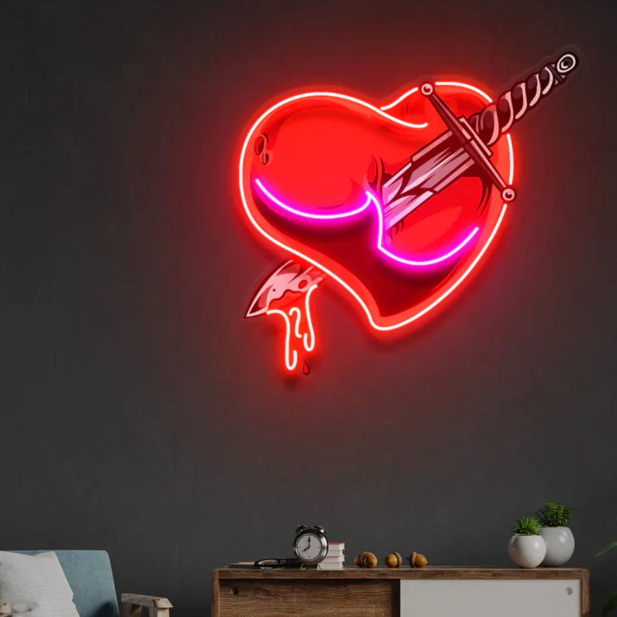Love Hands Neon Artwork Neon L - Commercial Glass Printing 评论和价格